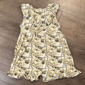 Beautiful Bamboo kate quinn Cream Floral Shorts Romper. 2T. Like New!